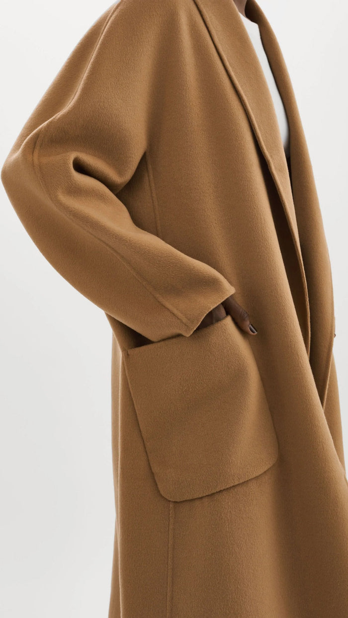 Lamarque Thara Shawl Collar Wool Coat in Camel *ONLY AVAILABLE IN STORE*