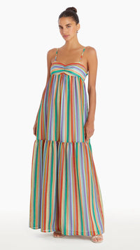 Amanda Uprichard Sima Max Dress in Rainbow Striped