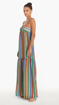 Amanda Uprichard Sima Max Dress in Rainbow Striped