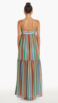 Amanda Uprichard Sima Max Dress in Rainbow Striped