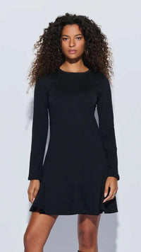 Nation LTD Lyla Long Sleeve Ruffle Bottom Dress in Black