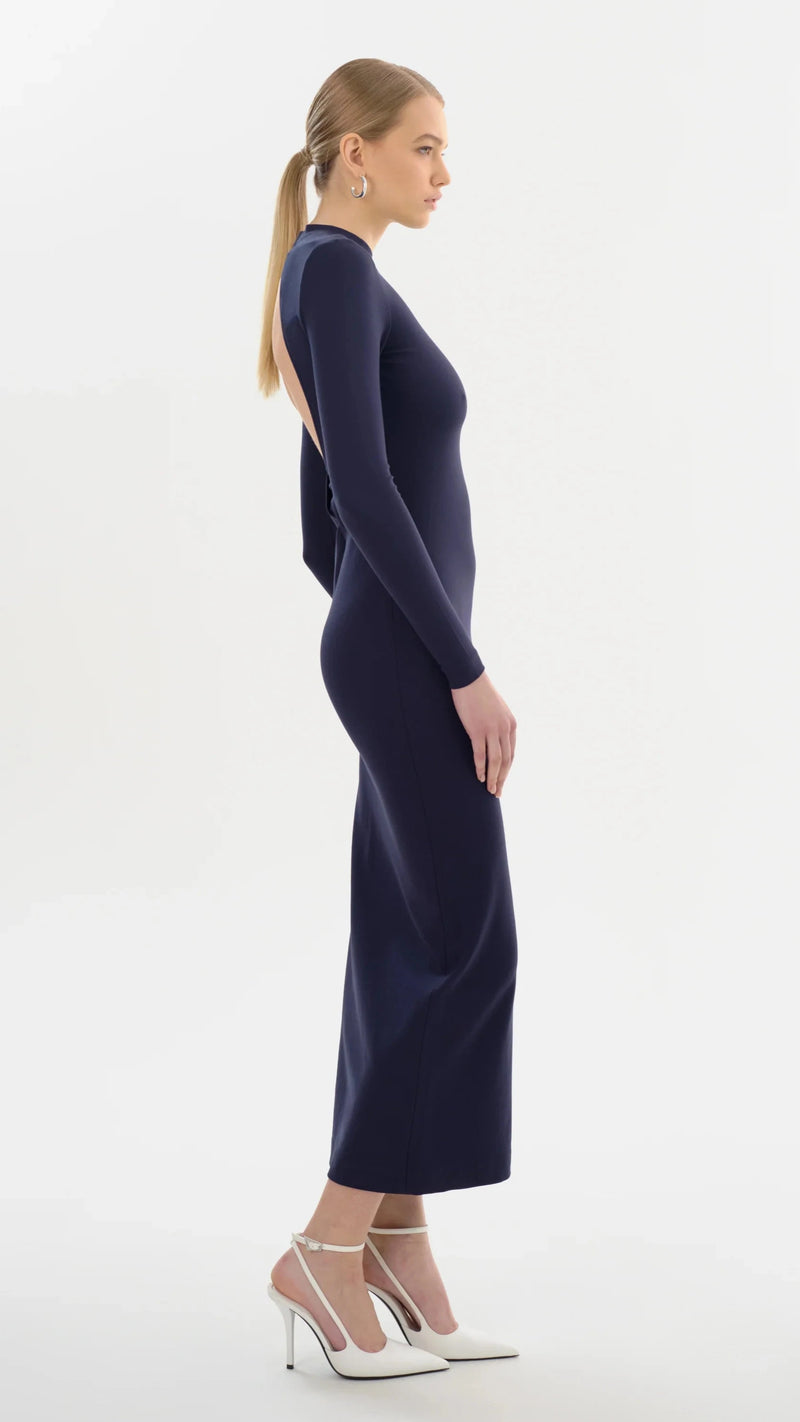 Lamarque Mirella Long Sleeve Maxi Dress in Midnight Blue