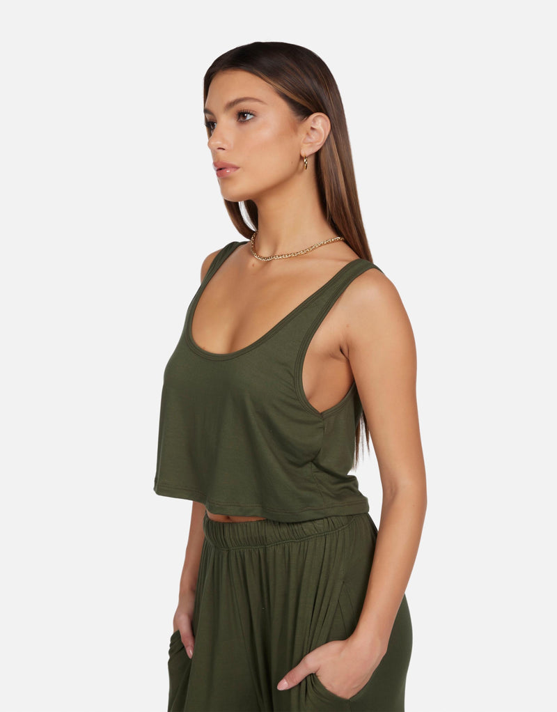 Michael Lauren Neko Oversized Tank in Army