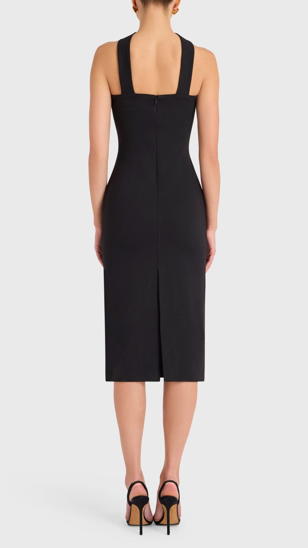 Amanda Uprichard Kimana Turtle Midi Dress in Black