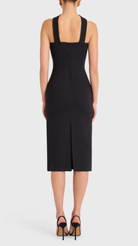 Amanda Uprichard Kimana Turtle Midi Dress in Black