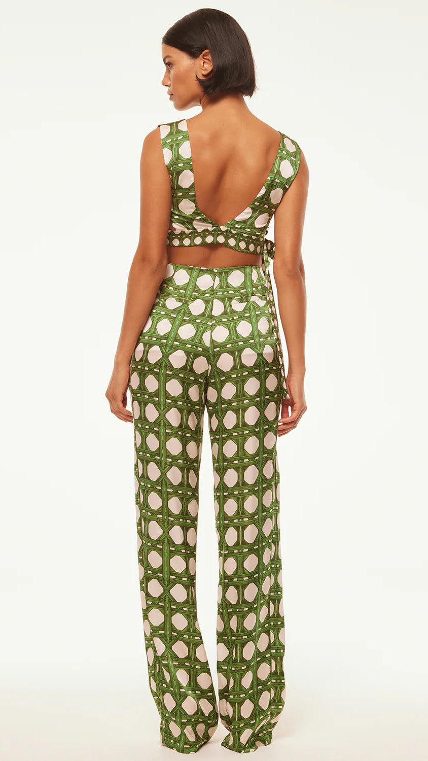 Misa Olena Tile Print Crop Top in Rattile