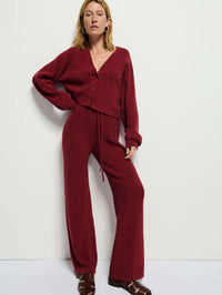 Nation LTD Rachelle Ribbed Pants in Red