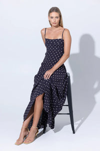 Lusana Alison Maxi Dress in Polka Dot Spot