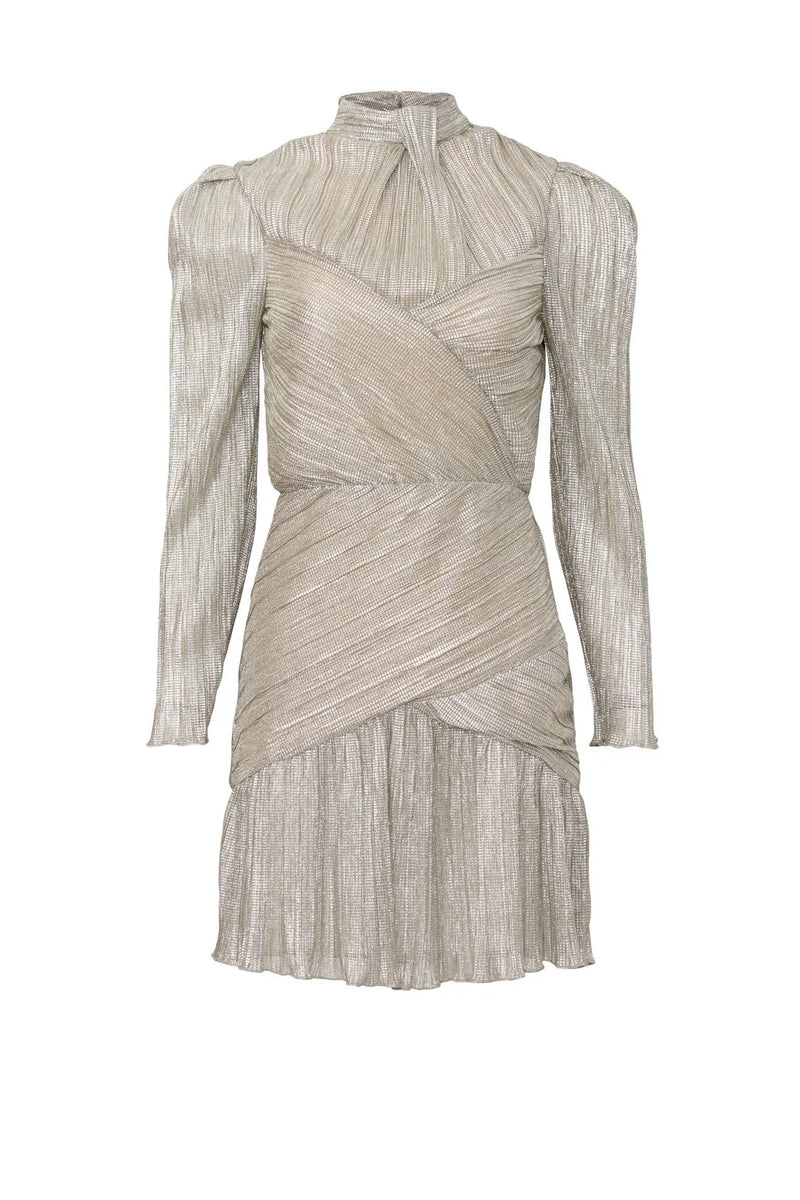 Saylor Saydee Long Sleeve Mini Dress in Silver