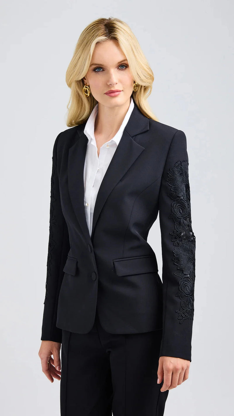 Generation Love Venturi Lace Combo Blazer in Black