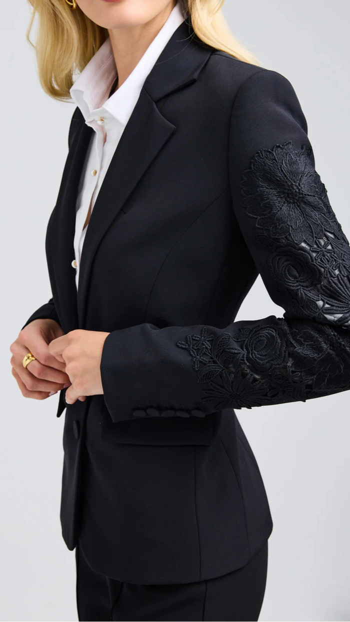 Generation Love Venturi Lace Combo Blazer in Black