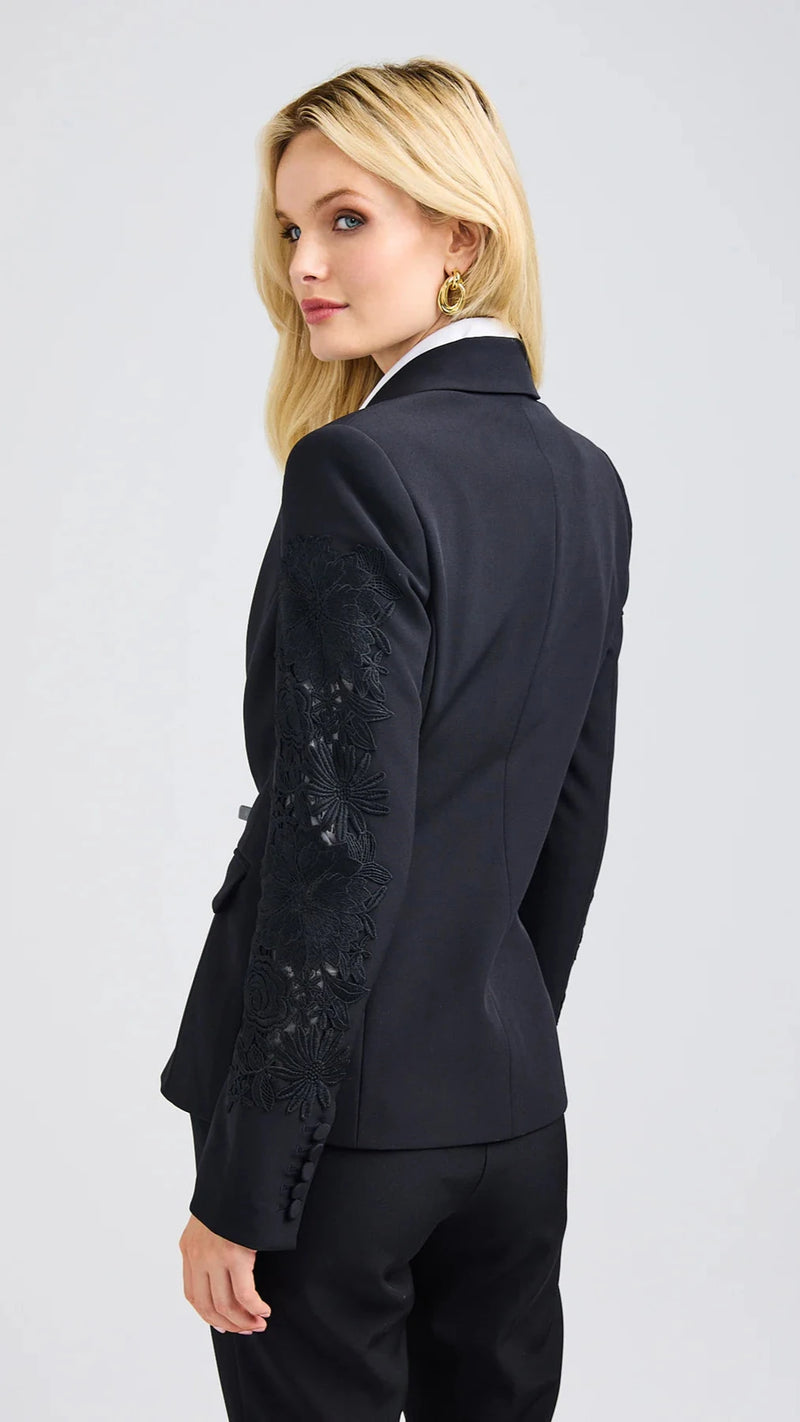 Generation Love Venturi Lace Combo Blazer in Black