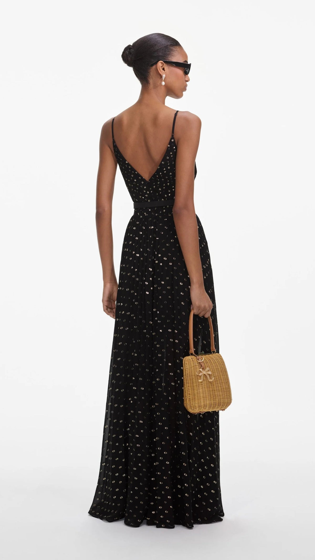 Self Portrait Chiffon Maxi Dress in Black and Gold *CALL TO ORDER*