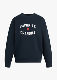 Favorite Daughter The Favorite Grandma Heart Logo Sweatshirt in Navy