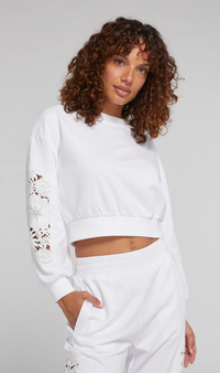 Generation Love Arabella Lace Combo Sweatshirt in White