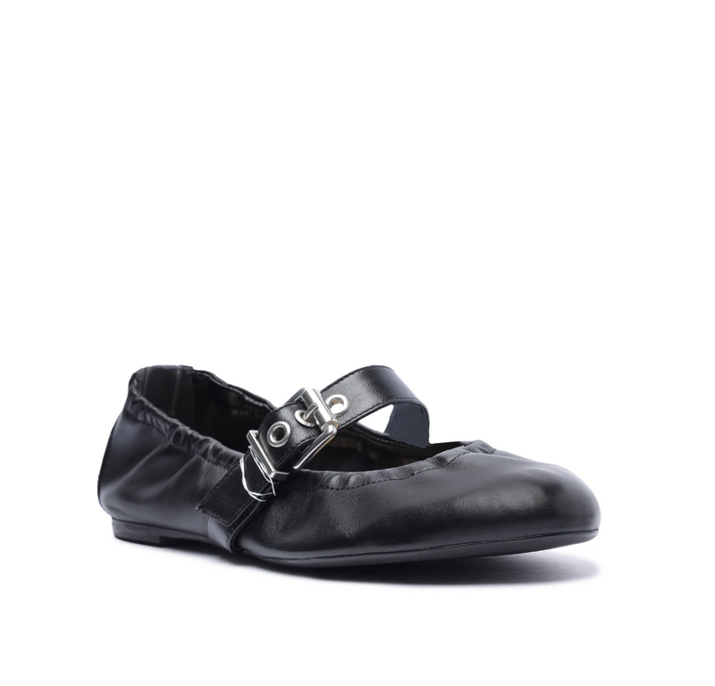 Schutz Calita Nappa Leather Ballet Flat in Black