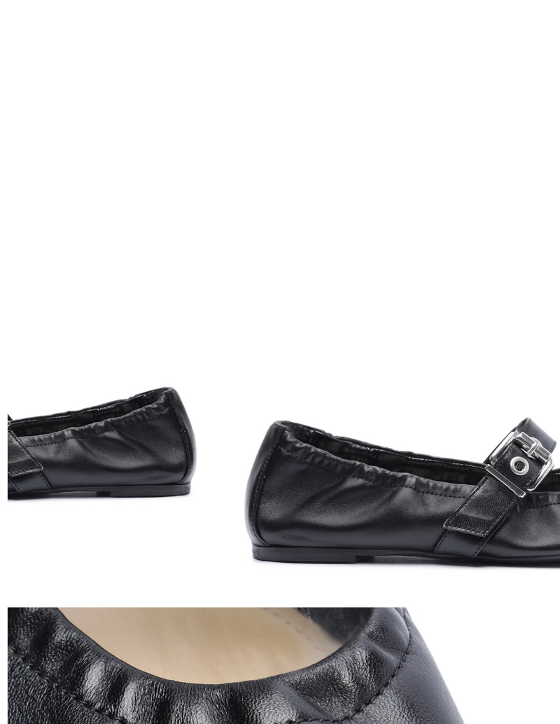 Schutz Calita Nappa Leather Ballet Flat in Black