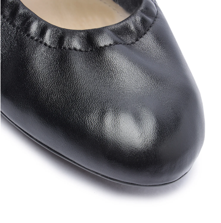 Schutz Calita Nappa Leather Ballet Flat in Black