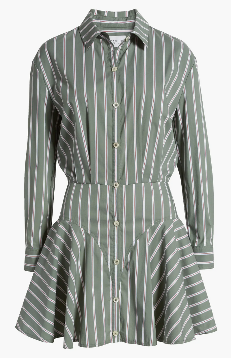 Saylor Naeem Pinstripe Dress in Juniper