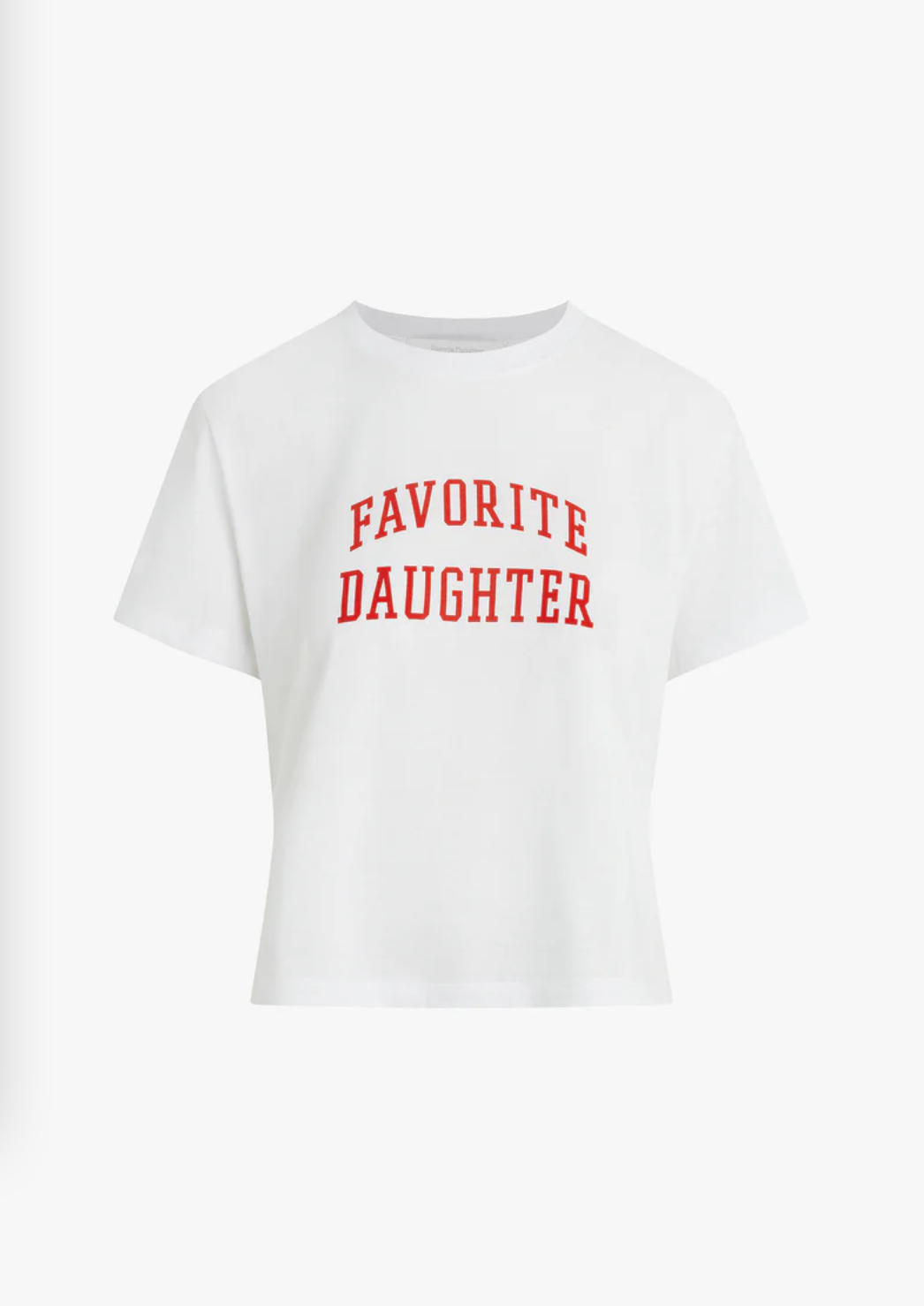 Favorite Daughter The Cropped Collegiate Tee in White Rouge