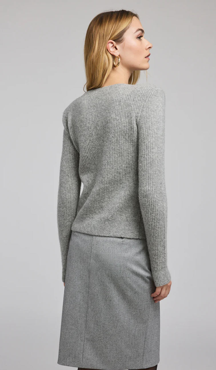 Generation Love Ellison Rib Cardigan in Heather Grey