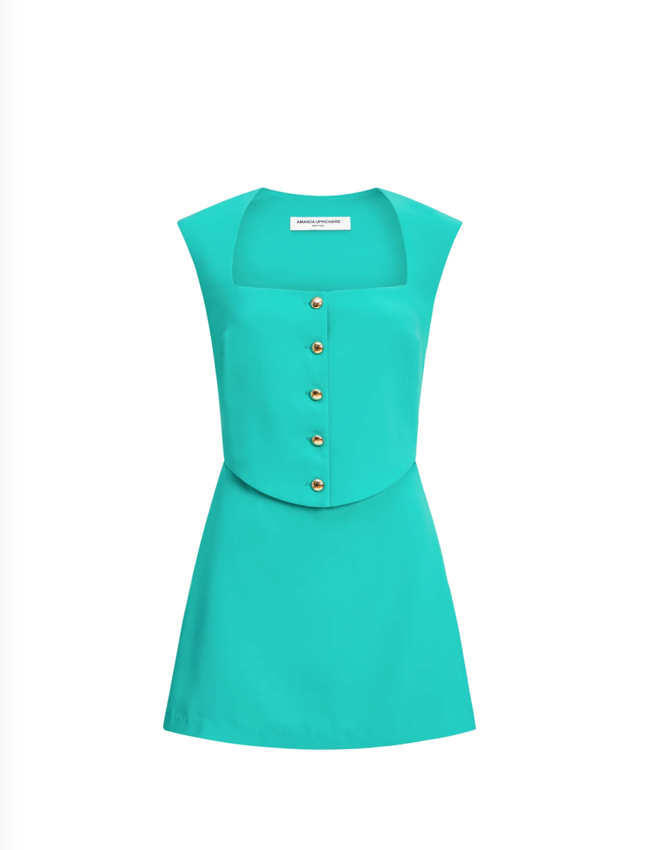 Amanda Uprichard Georgie Button Skort Romper in Seafoam