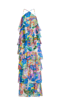 Amanda Uprichard Posie Ruffle Maxi Dress in Fleetwood Print