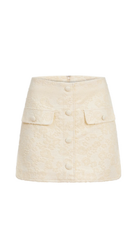 Amanda Uprichard Bello Textured Mini Skirt in Muslin