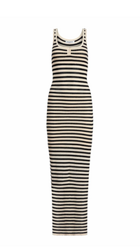 Amanda Uprichard Seine Knit Maxi Dress in Black/Cream