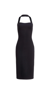 Amanda Uprichard Kimana Turtle Midi Dress in Black