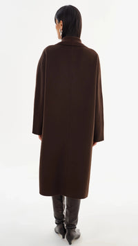 Lamarque Thara Shawl Collar Wool Coat in Dark Brown *ONLY AVAILABLE IN STORE*