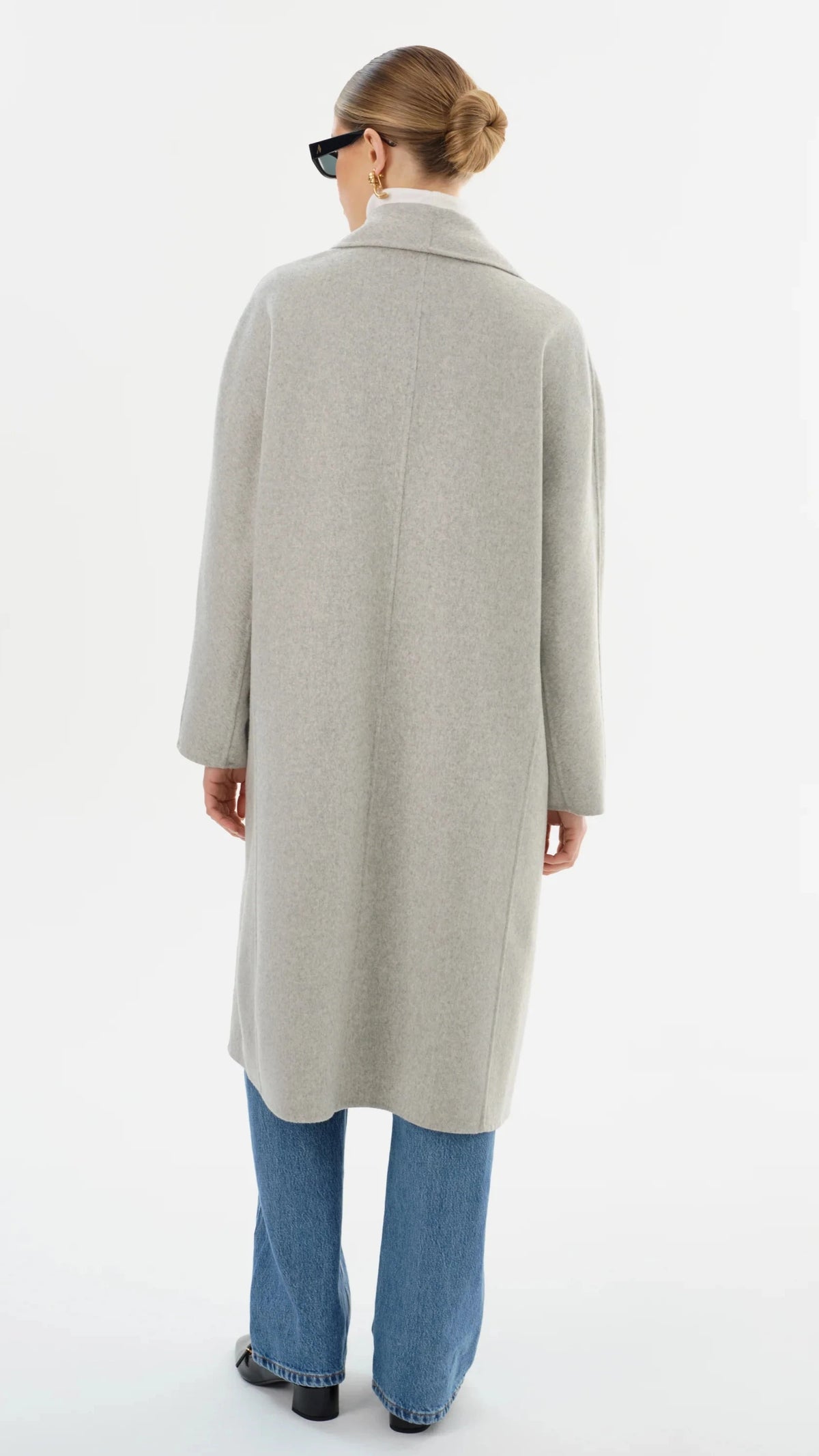 Lamarque Thara Shawl Collar Wool Coat in Light Grey *ONLY AVAILABLE IN STORE*