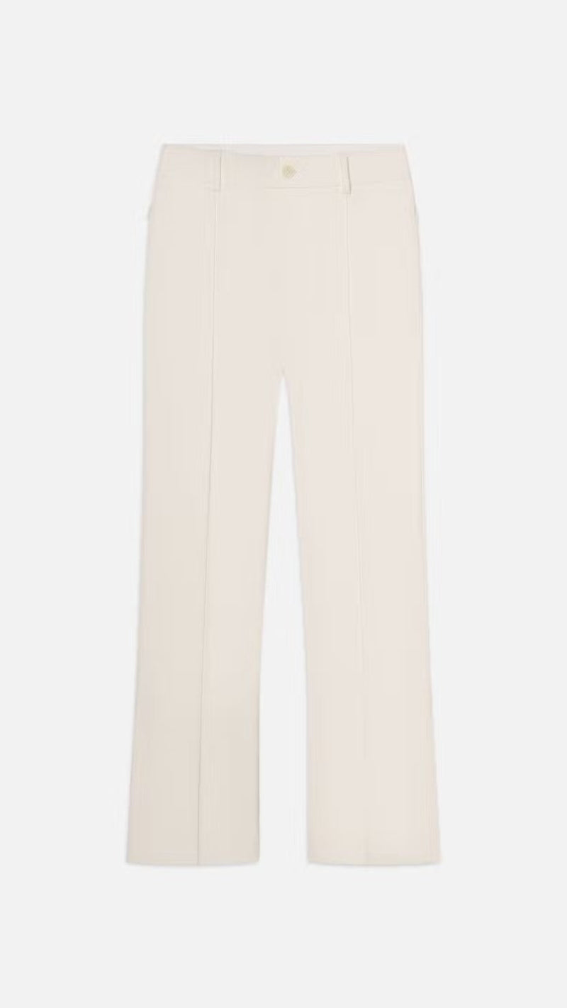 Frame Denim Cropped Kick Flare Trouser in Alabaster