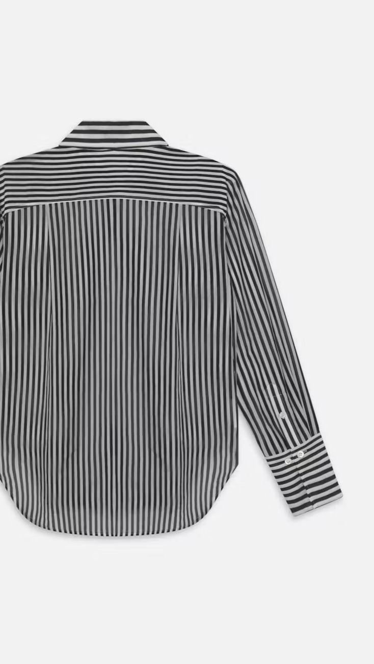 Frame Denim Oversized Pocket Shirt in Namu Striped