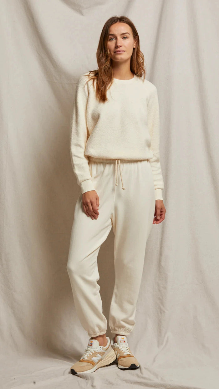 Perfect White Tee Ziggie Inside Out Sweatshirt in Bright Ivory