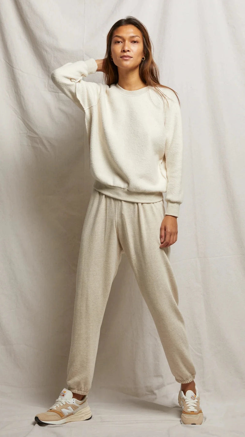 Perfect White Tee Johnny French Terry Sweatpants in Oatmeal