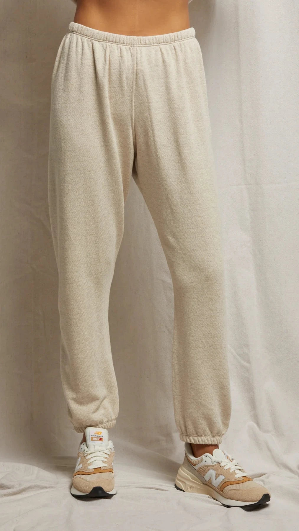 Perfect White Tee Johnny French Terry Sweatpants in Oatmeal