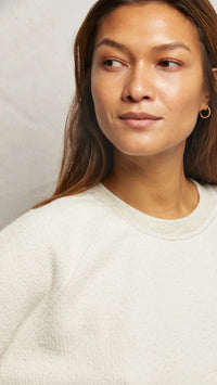 Perfect White Tee Ziggy Reverse Fleece Sweatshirt in Oatmeal