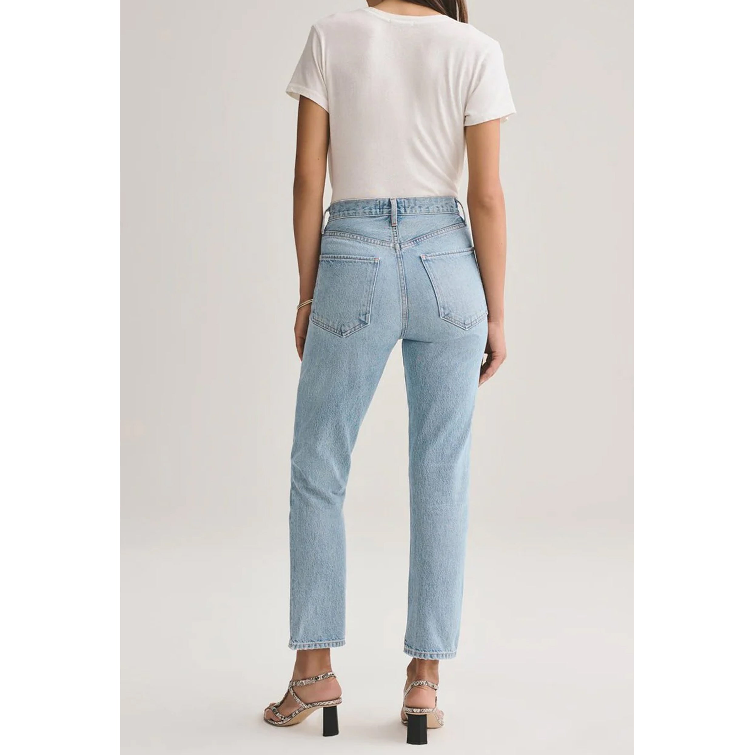 AGOLDE Denim Riley High Rise Straight Crop in Renewal Suite 201