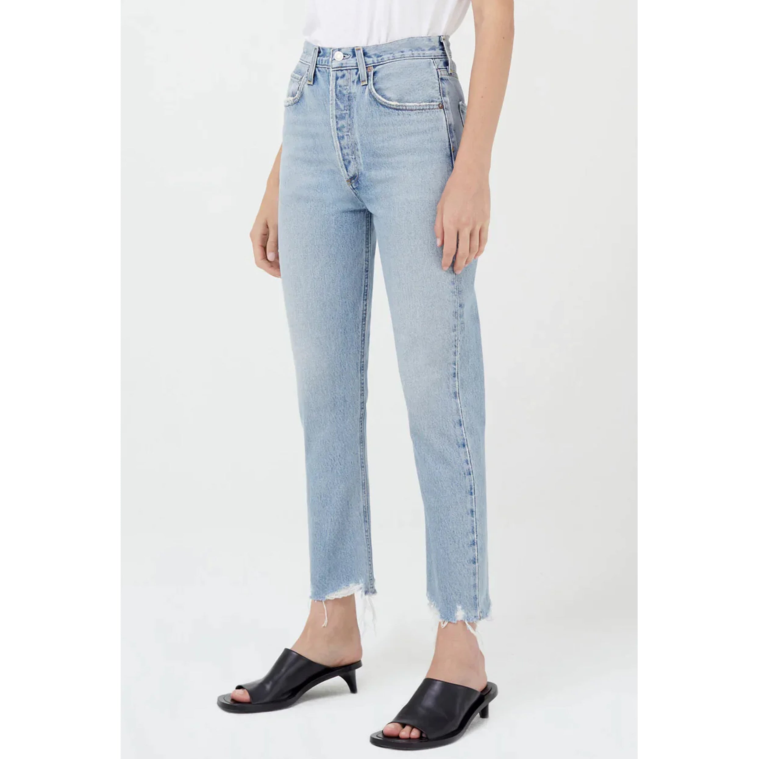 AGOLDE Denim Riley High Rise Straight Crop in Curio