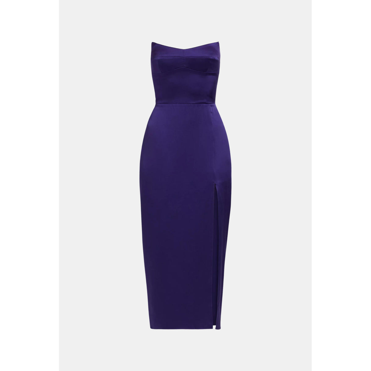 Amanda Uprichard Ivy Strapless Midi Dress in Blueberry