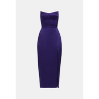 Amanda Uprichard Ivy Strapless Midi Dress in Blueberry