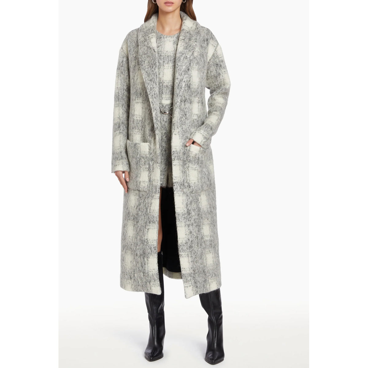 Amanda Uprichard Terrance Wool Plaid Coat in Manderlay Wool