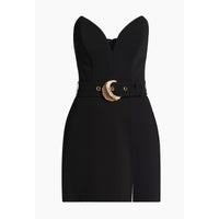 Amanda Uprichard Chalice Belted Mini Dress in Black