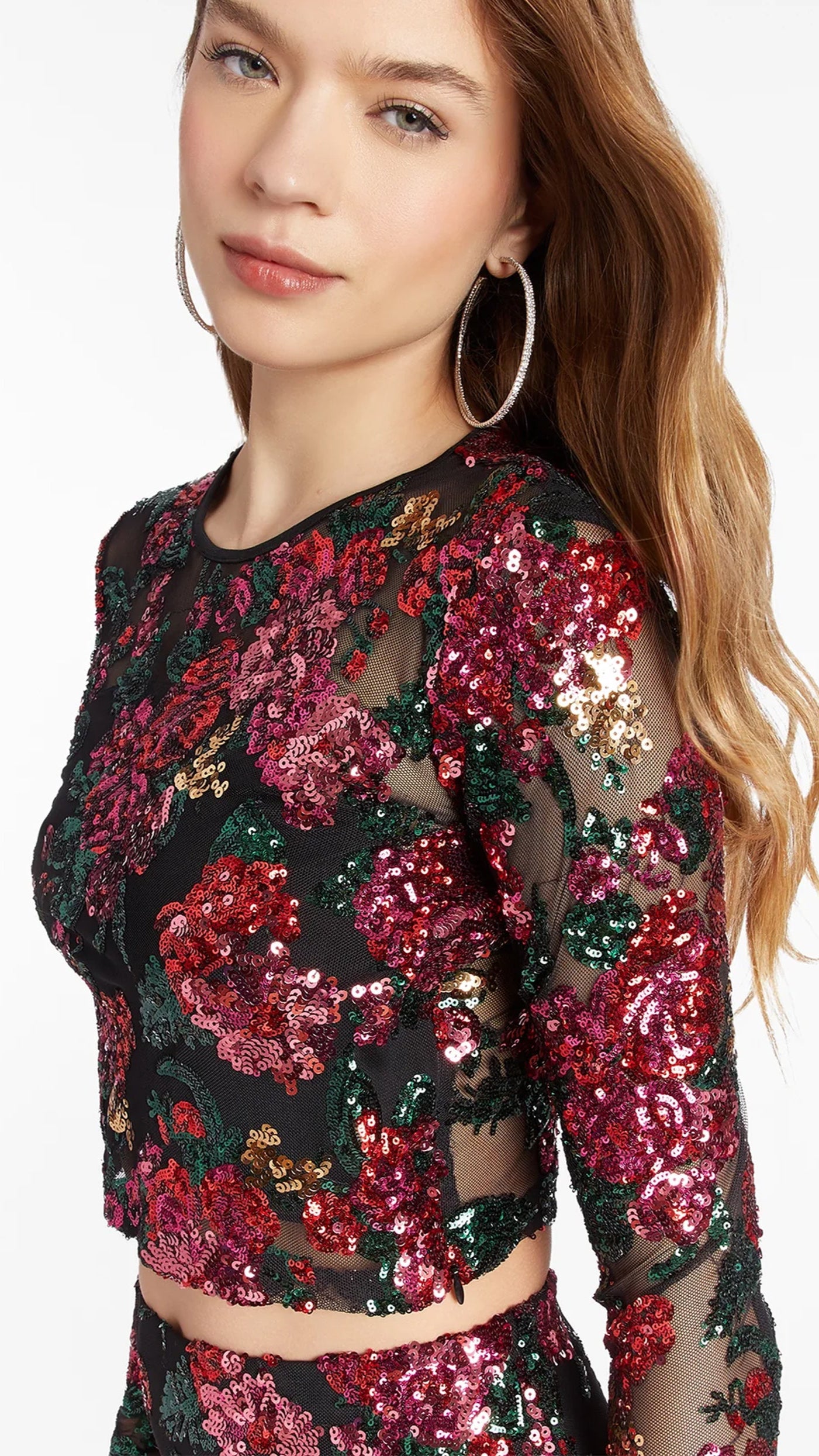 Sequin store floral top