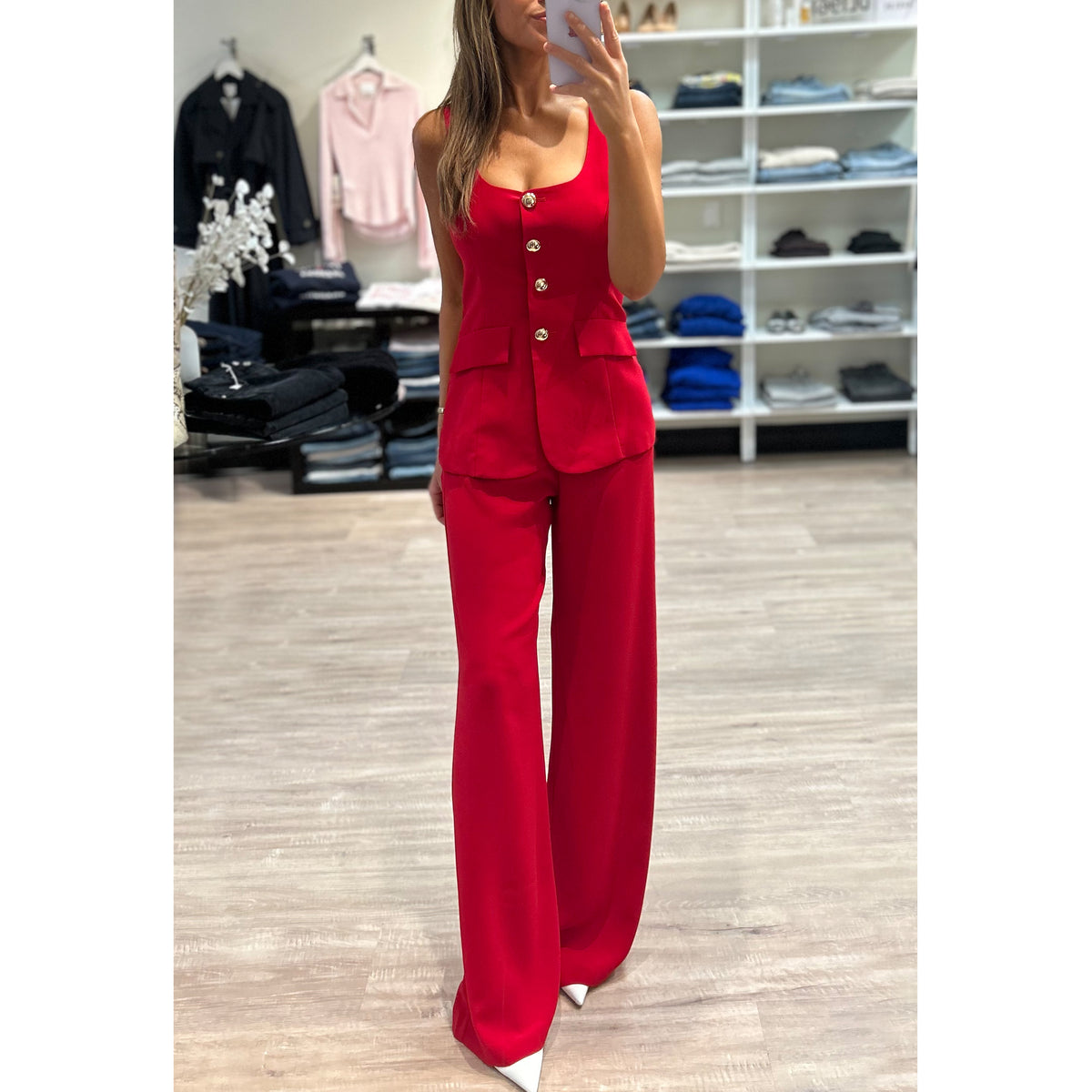 Amanda Uprichard Kya Jumpsuit in Scarlet