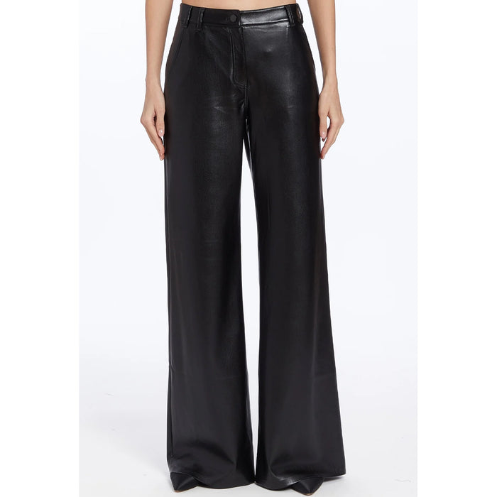 Amanda Uprichard Lennon Faux Leather Pant in Black