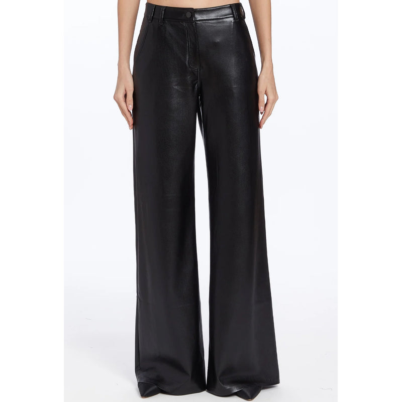 Amanda Uprichard Lennon Faux Leather Pant in Black