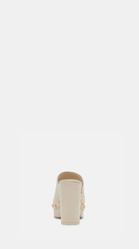 Dolce Vita Emol Chunky Clog Mule in Off White Leather