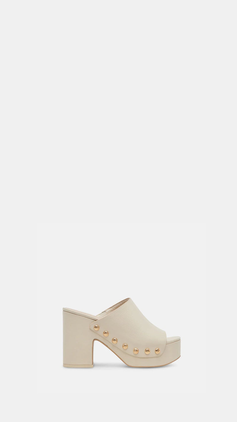 Dolce Vita Emol Chunky Clog Mule in Off White Leather